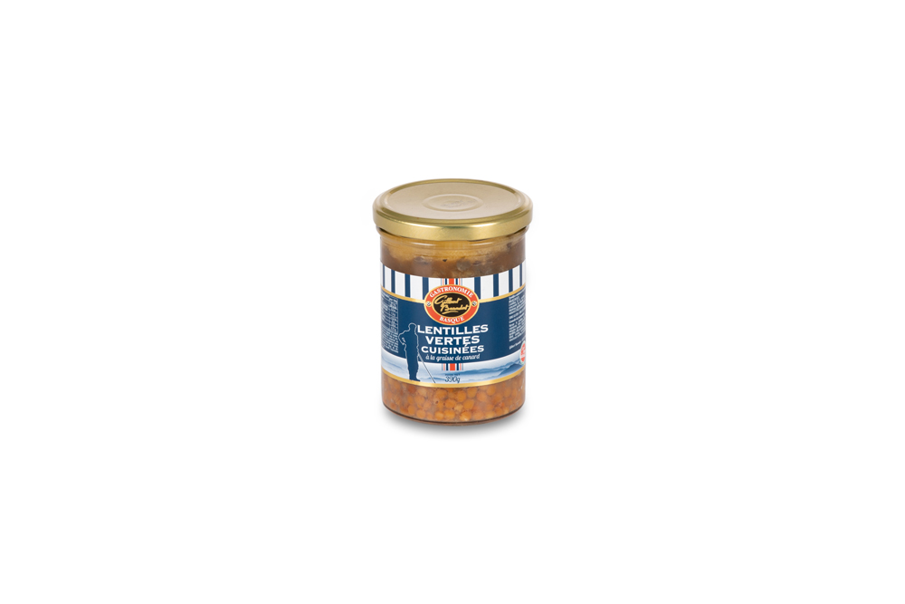 Lentilles cuisinées à la graisse de canard